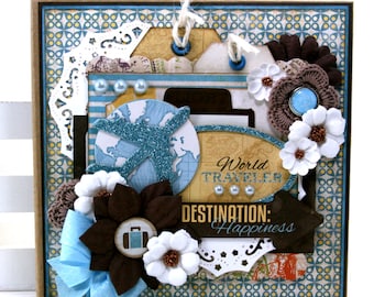Destination Happiness Mini Album Scrapbook Polly's Paper Studio Handmade