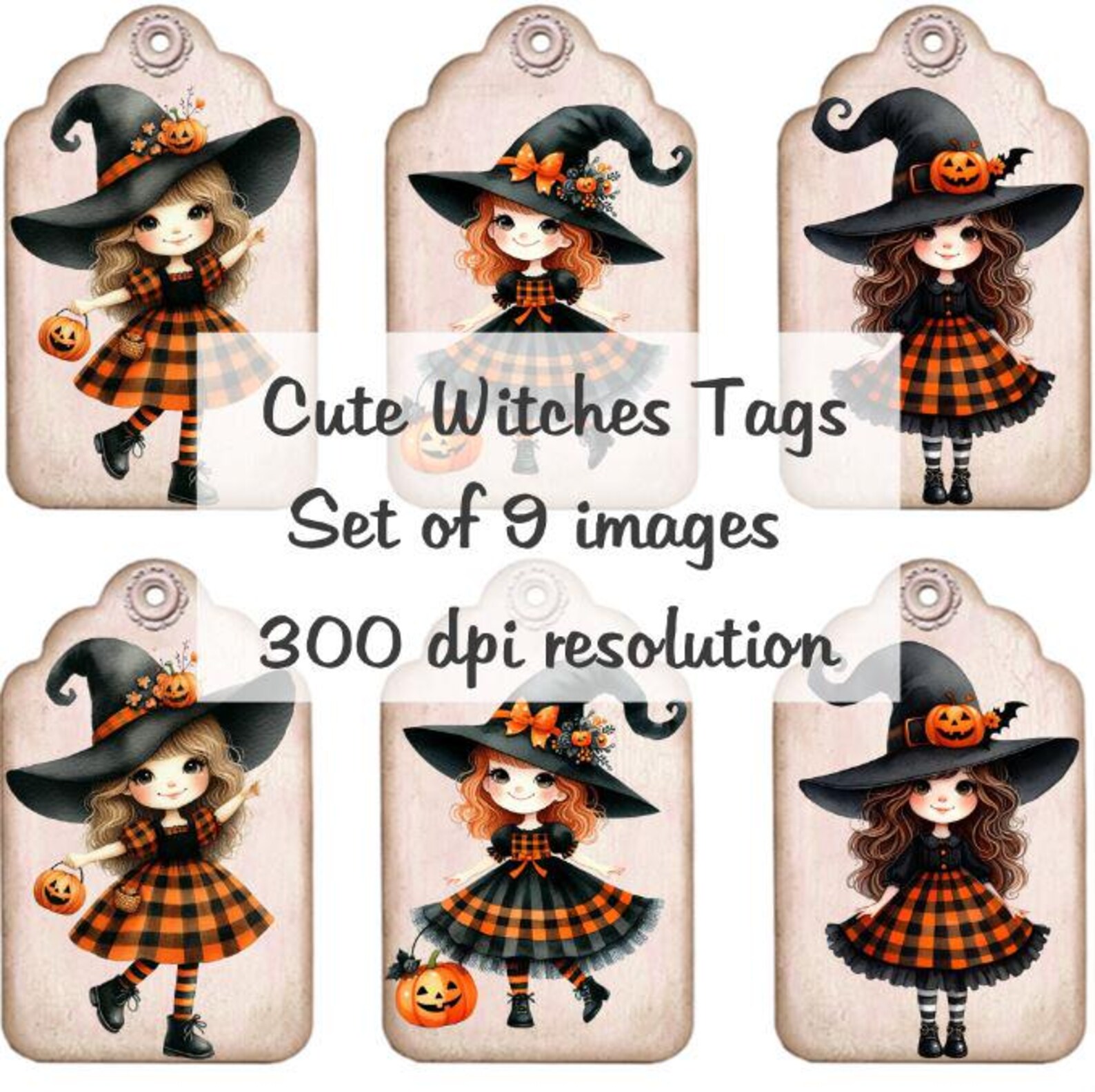 Witches Coll Cute Witches Images Collage Digital Images Printable Download File 9 ...