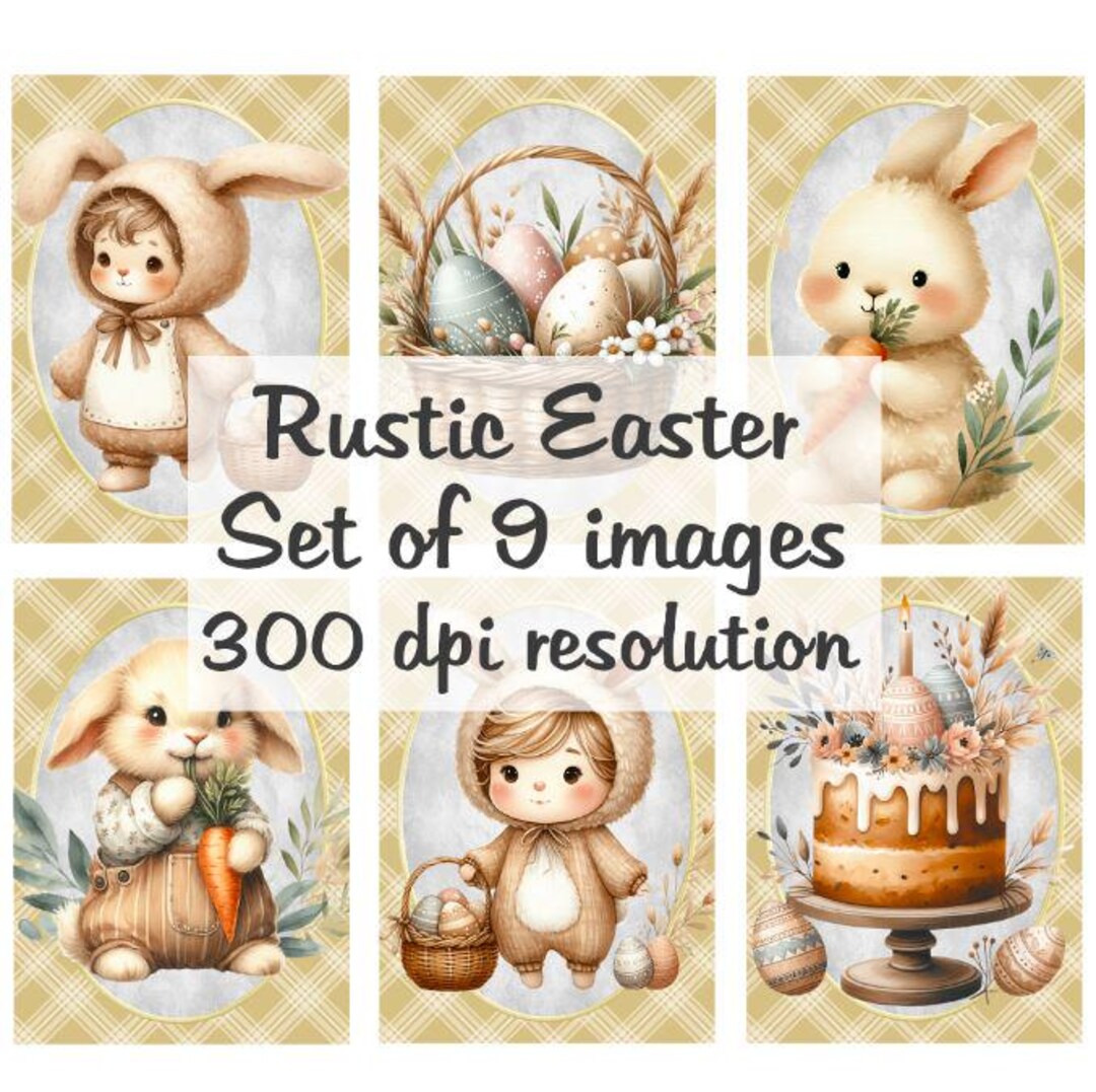 Rustic Easter Images Collage Digital Images Printable Download File 9 ...