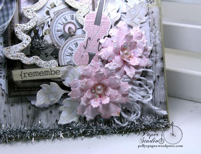 Shabby Chic Christmas Shaker Card Polly's Paper Studio Handmade image 3