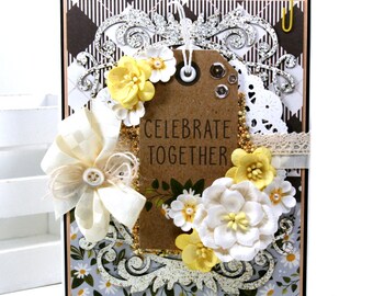 Celebrate Together All Occasion Greeting Card Polly's paper Studio Handmade