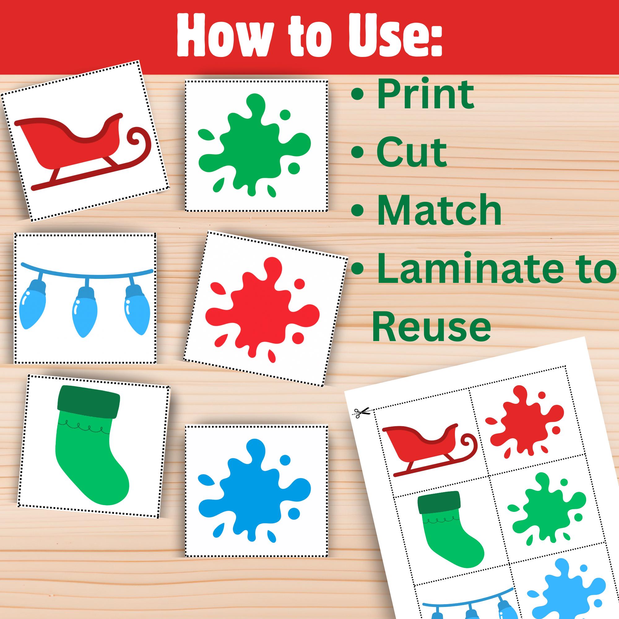 Christmas Color Matching Game – Printable Toddler Activity (PDF Pattern ...