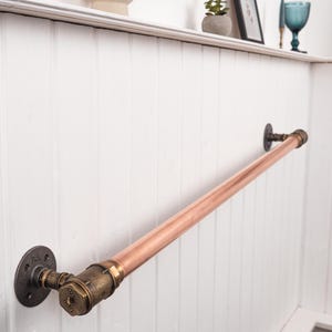 Rustic Handrail Industrial Stair Railing Copper & Brass Hand Rails Custom Size