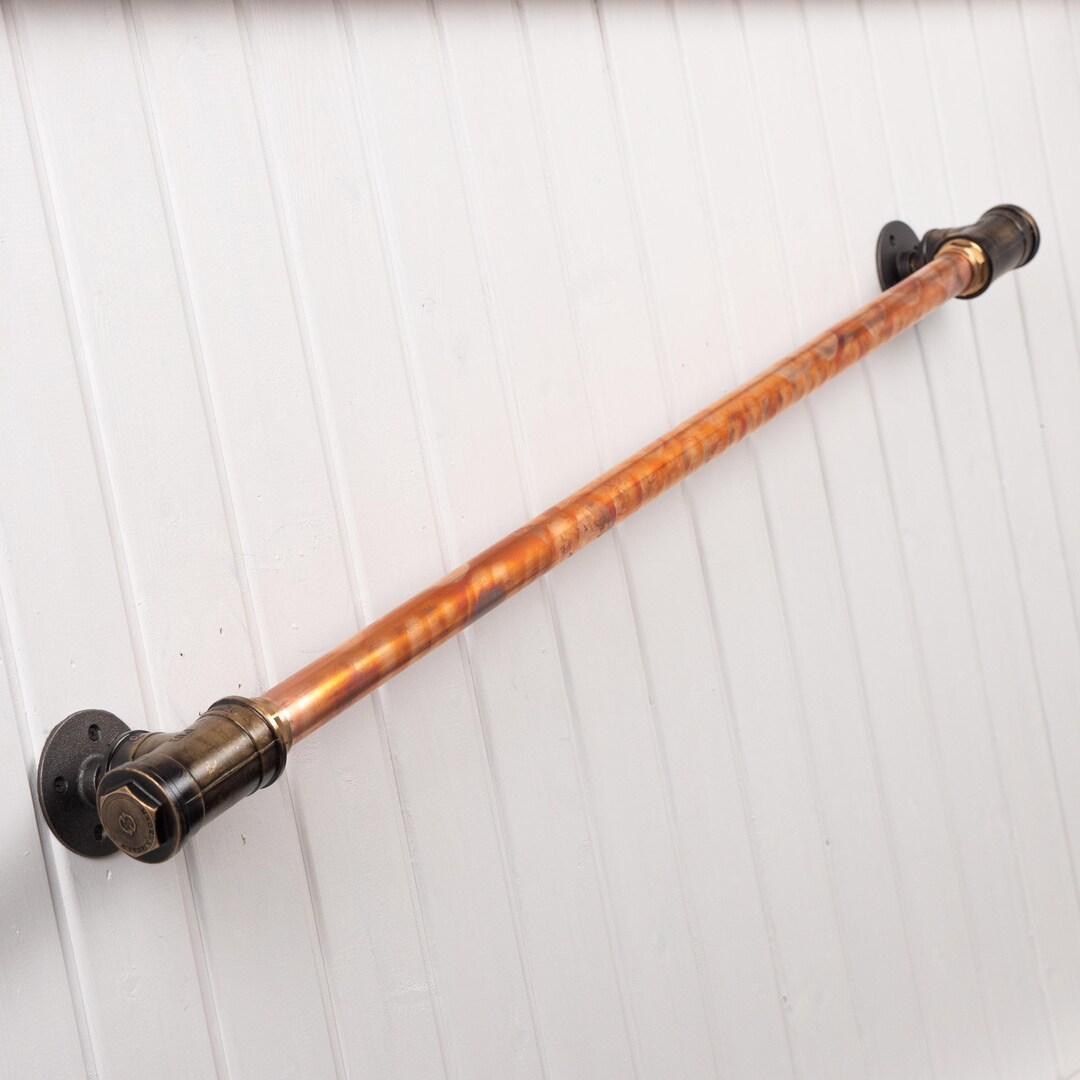 Copper & Brass Handrail Industrial Stair Railing Rustic Hand Rails ...