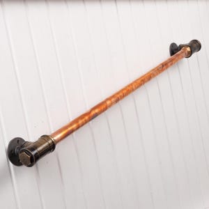Copper & Brass Handrail Industrial Stair Railing Rustic Hand Rails Custom Size
