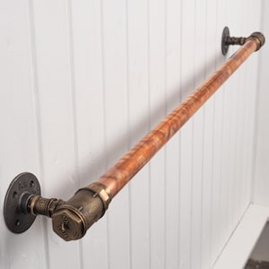 Copper & Brass Handrail Industrial Stair Railing Farmhouse Hand Rails Custom Size
