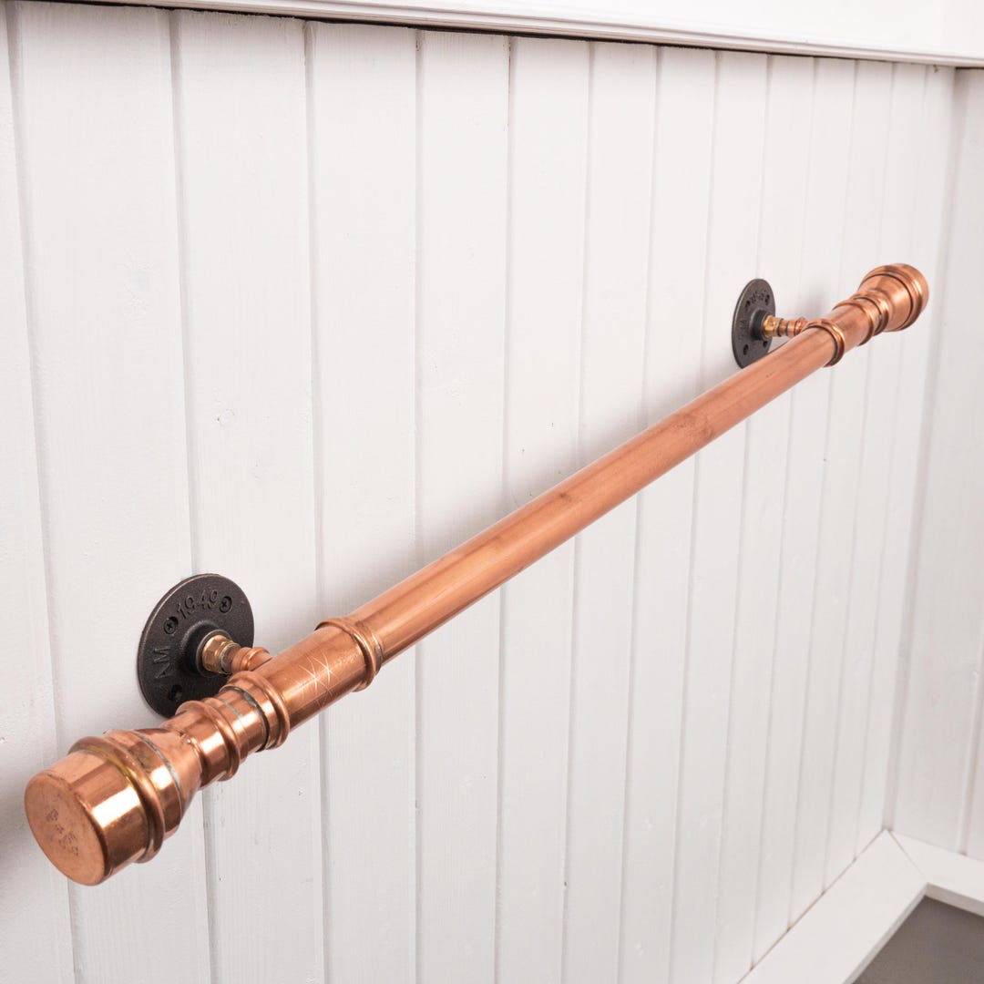 Copper Tube Railing Copper Handrail Industrial Stair Railing Farmhouse Hand Rails Custom ...