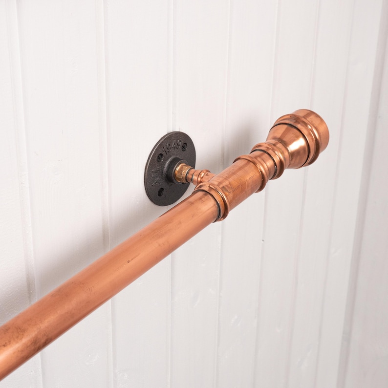 Copper Handrail Industrial Stair Railing Farmhouse Hand Rails Custom ...