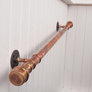 Industrial Stair Railing Farmhouse Hand Rails Copper Handrail Custom Size