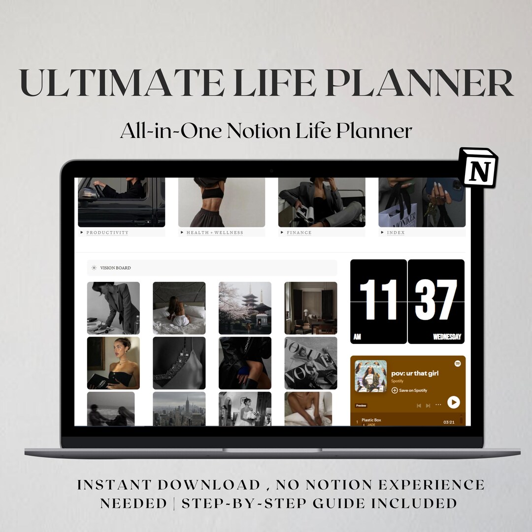 Ultimate Life Planner Notion Template Daily Weekly Monthly Dashboard ...
