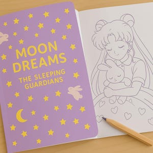 Moon Dreams – Die schlafenden Wächter / Kawaii, von Anime der 90er inspiriert. Schlaftagebuch und Malbuch. Magisches Druckexemplar für Jugendliche und Erwachsene.