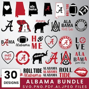 Svg Alabama, Alabama Png, Alabama Crimson Svg, Alabama State Svg, Alabama Love Svg, Alabama Football Svg, Svg État contour, fichier de coupe Cricut