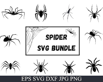 Spider SVG Bundle, Spider SVG, Tarantula SVG, Spider Design, Spider Cut Files For Cricut, Spider Silhouette, Spider Vector, Instant Download