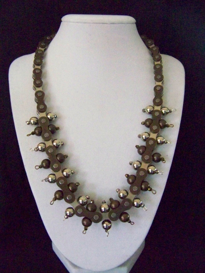 Bike Chain with Balls and Spikes Men's Necklace Etsy