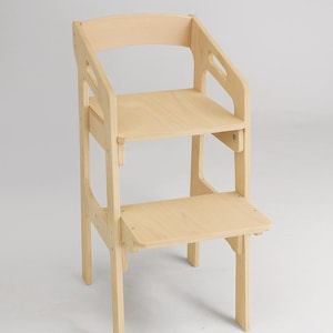 Adjustable Wooden Toddler Learning High Chair – Montessori Growing Chair for Kids Ages 2–14 | Handmade, Eco-Friendly, Special Needs Friendly