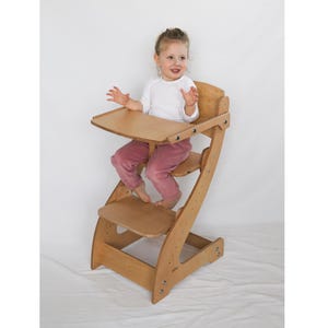 Montessori Wooden Adjustable High Chair – Baby Feeding & Learning  Growing Chair, kids kitchen stool,        high chair with tray and covers