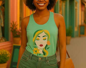 Camiseta sin mangas Racerback: Camiseta deportiva de entrenamiento de mezcla de algodón