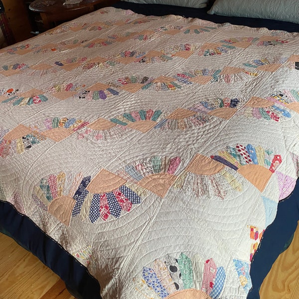 Vintage Fan Quilt Etsy