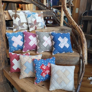 Antique Quilt Pillow: Upcycled Patchwork Farmhouse Decor