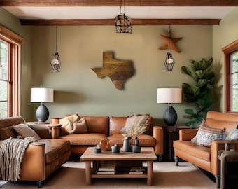 Modern Texas Map Wall Clock – American Black Walnut, Brass Hands – Southern Decor, Handmade in Austin