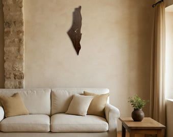 Time to Go Back Home – Handmade Palestine Wall Clock in Solid Walnut