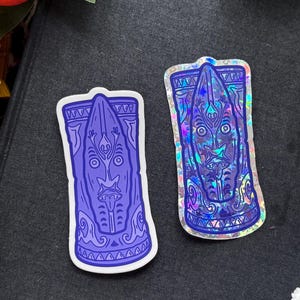 Trader Sam&#39;s Enchanted Tiki Bar Tangaroa Cooler Holographic Glitter Vinyl Waterproof Sticker Decal!
