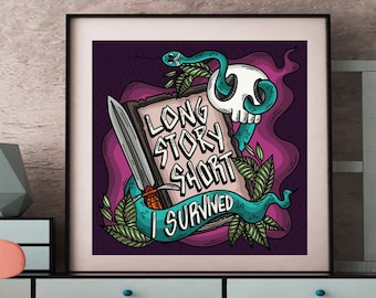 Long Story Short Ilustração Pop Mística com Letra Artística - Vários Tamanhos