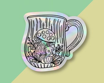 Sears Merry Mushroom 1970s Mug 3.5x3 Inch Clear Rainbow Making Suncatcher Window Decal