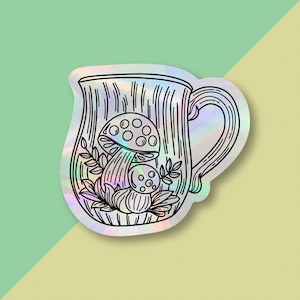 Sears Merry Mushroom 1970s Mug 3.5x3 Inch Clear Rainbow Making Suncatcher Window Decal