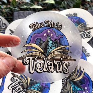 Officially Licensed Sarah J Maas ACOTAR Take Me To Velaris Circle Waterproof Clear 4x4 Vinyl Sticker!