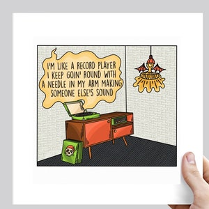 Lawrence Arms Like A Record Player Living Room Scene Punk Lyric Art Print - Various Sizes