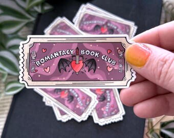 Boklig Booktok Romantacy Bokklubb Biobiljett Vattentät 3x1.4 Vinyl Vit Klistermärke