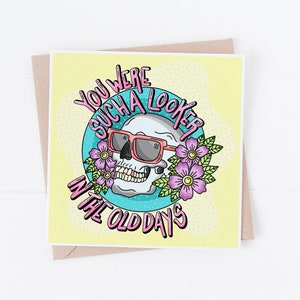 You Were Such A Looker Punk Lyric 5.25x5.25 Blank Greeting Birthday Card