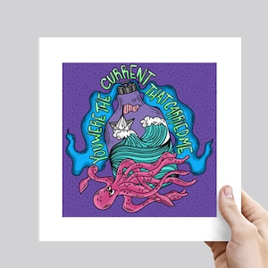 Rescue Me Message in a Bottle Punk Lyric Art Print - Various Sizes
