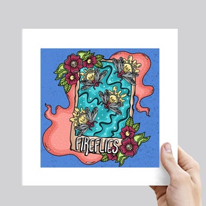 FireFlies Night Sky Tarot Card Punk Lyric Art Print - Vários tamanhos