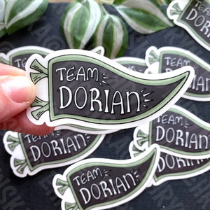 Troon van glas Team Dorian vlag wimpel doorzichtige vinylsticker - officieel gelicentieerde SJM Merch