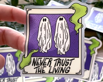 TS It's Me Hi Ghostie Glasses 防水 3x2 ビニール クリア ステッカー