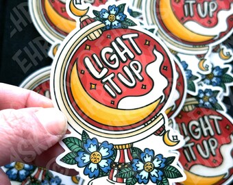 Crescent City Light It Up Globe Clear Vinyl Sticker - Officially Licensed SJM Merch