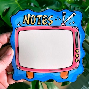 Vintage TV Television Notes White Board Dry Erase 5&quot;x5&quot; inch Fridge Refrigerator Magnet!