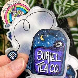 ACOTAR Suriel Tea Co Teabag Officially Licensed Sarah J Maas Waterpoof 3x3 Vinyl Clear Sticker