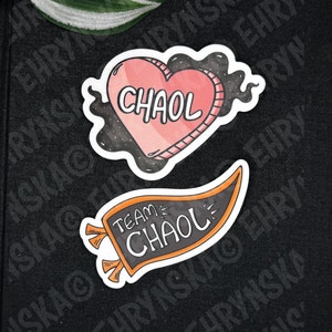 Lot de 2 autocollants en vinyle transparent Throne Of Glass Team Chaol Flag Pennant Candy Heart - Sous licence officielle SJM Merch