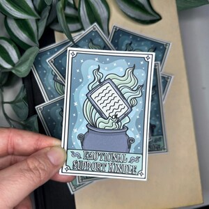 Emotionele steun Kindle Tarotkaart Stijl Bookish Book Booktok Waterdichte 3,5 x 2,4 vinyl witte sticker