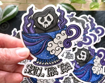 ACOTAR Suriel Tea Co Sticker: Spill The Tea, Officially Licensed (4x2.5 in)