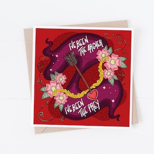 Archer Valentines Day Candy Heart TS Lyric 5.25x5.25 Blank Greeting Card