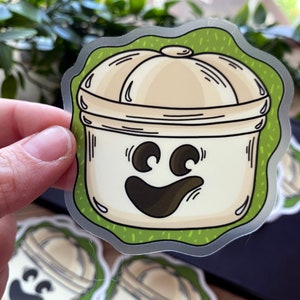 Boo Bucket White Ghost Halloween Clear Vinyl Waterproof 3x3 Sticker!