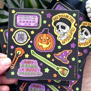 Halloweentown Halloween Town Cute Spooky 4x4 Vinyl Sticker Sheet