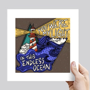 Rescue Me Lighthouse Punk Lyric Art Print - Various Sizes