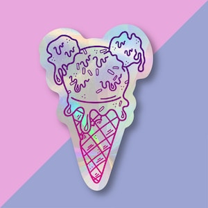 Mickey Ice Cream Cone Rainbow Maker Suncatcher 4x3&quot; Window Decal