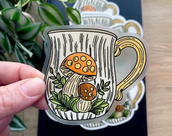 Sears Merry Mushrooms jaren 1970 mok 3 "x 2,5" waterdichte doorzichtige vinyl sticker!