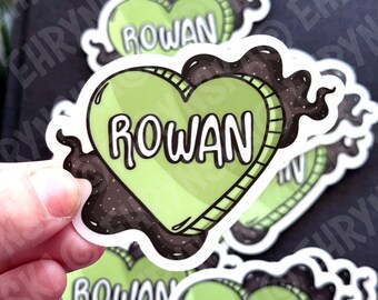 Throne Of Glass Rowan Candy Heart Clear Vinyl Sticker - Officially Licensed SJM Merch